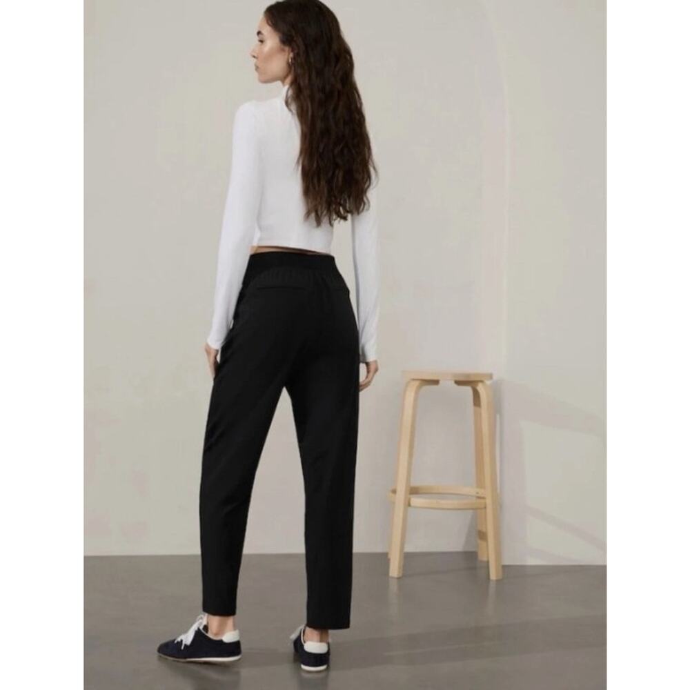ATHLETA Women's 16 Brooklyn Pants Lined Mid Rise Black Travel NEW - Picture 2 of 9